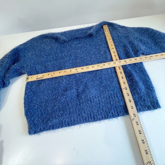 Bishop + Young Womens Pullover Crochet Long Sleeve Sweater Blue S Turtle Neck - Picture 5 of 5